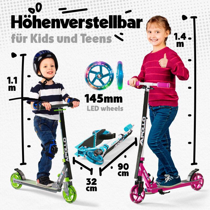 145mm City Scooter mit Federung - Skyracer - klappbar und höhenverstellbar