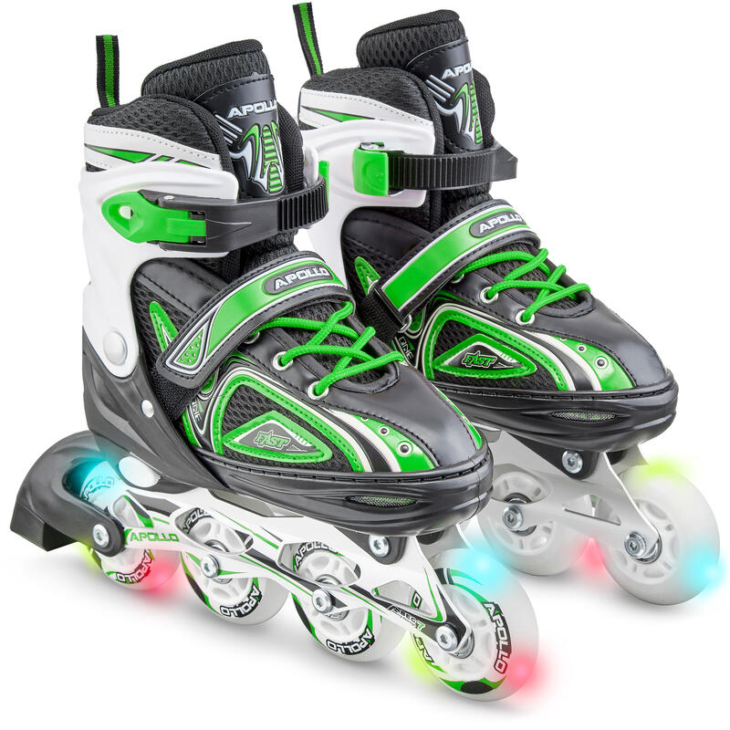 Patins à roulettes Super Blades X Pro, roues LED, réglables – Vert