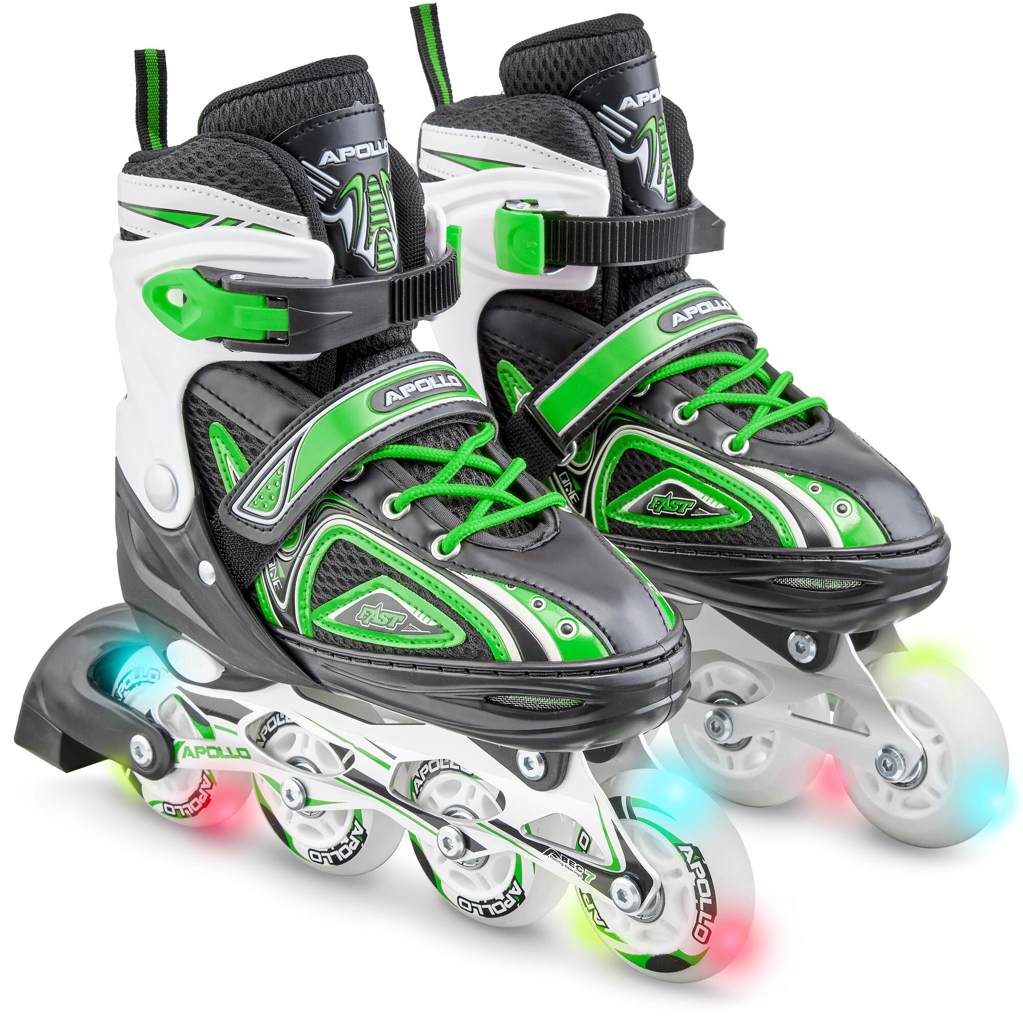 Apollo - Apollo Super Blade Led Abec7 Patins À Roulettes Enfant Réglables - Rollers En Ligne - Vert - 39 - Decathlon
