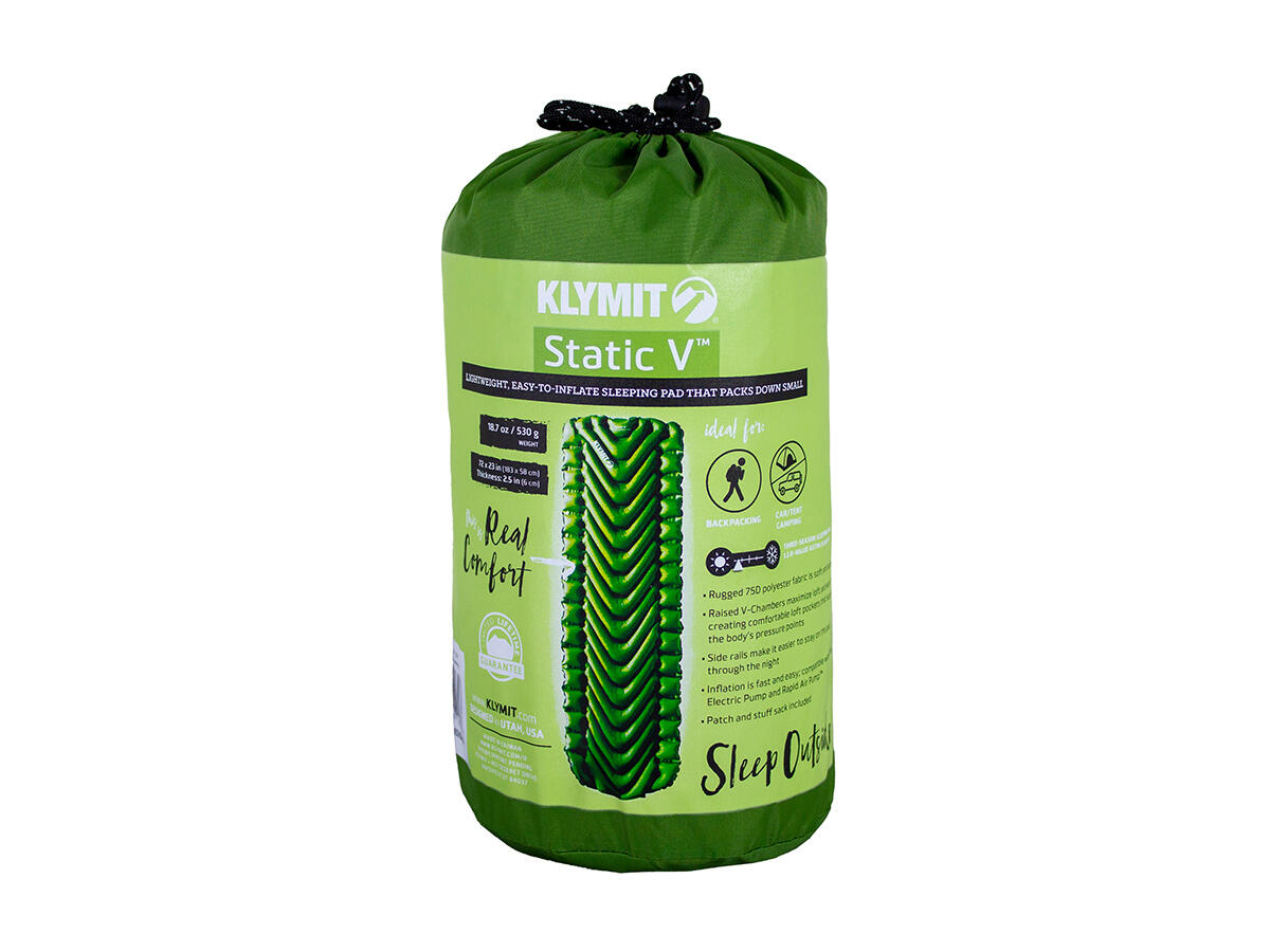 STATIC V Patentierte V-förmige aufblasbare Matratze - Grün 3/7