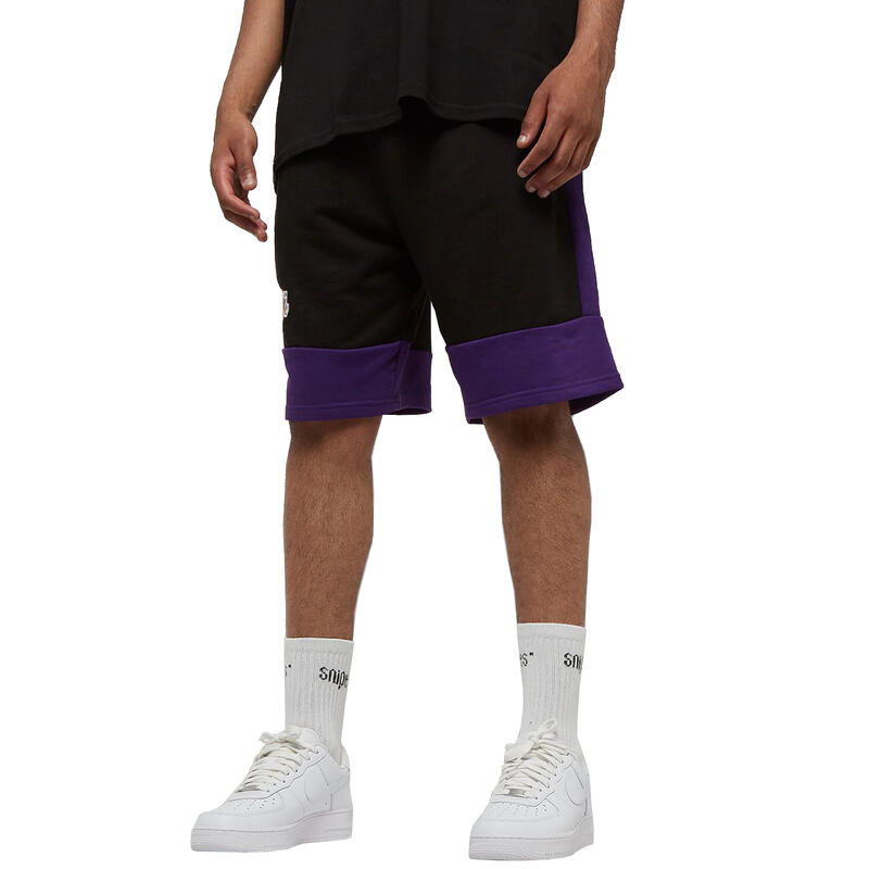 Férfi rövidnadrág, New Era NBA Colour Block Short Lakers, fekete