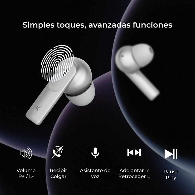 Auriculares inalámbricos Meteor KSIX, plata