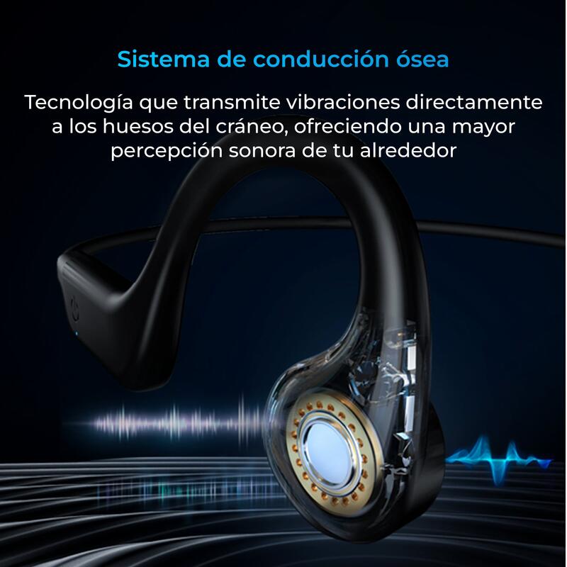 Auriculares de transmisión de conducción ósea, cascos con cable tipo C,  manos libres, auriculares inteligentes para