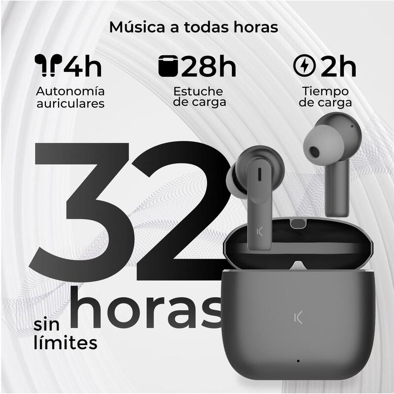 Auriculares inalámbricos Meteor KSIX, plata