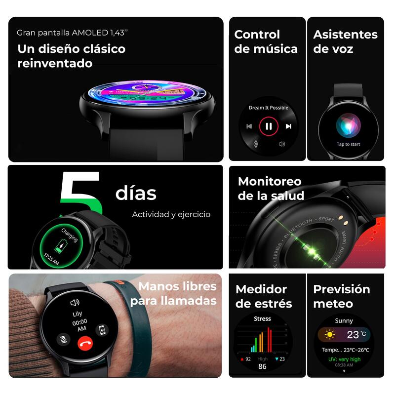 Montre intelligente KSIX Core Amoled, rose