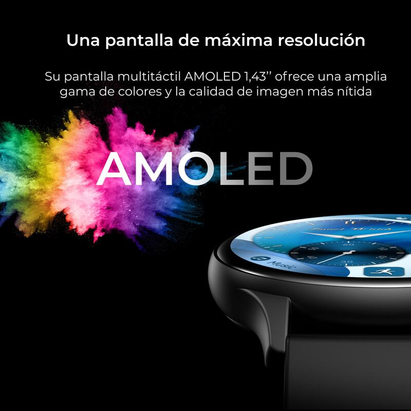 KSIX Core Amoled-smartwatch, zwart