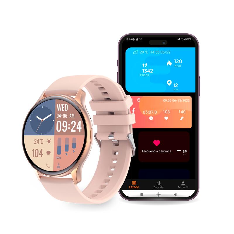 Montre intelligente KSIX Core Amoled, rose