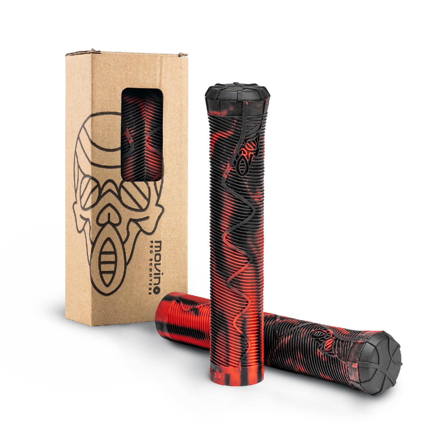 MOVINO Griffe für Kinder-Stunt-Scooter Movino 160 mm 2 Stk. Schwarz und Rot