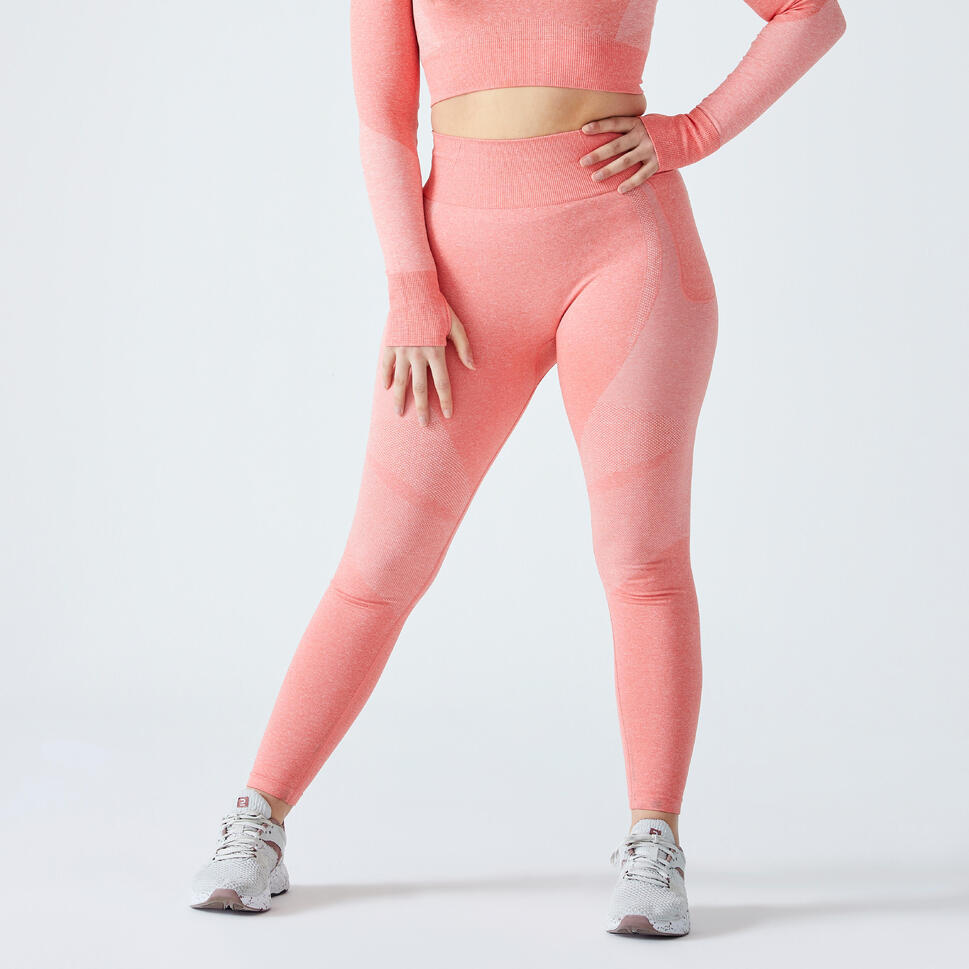 Refurbished High-Waisted Seamless Fitness Leggings with Phone Pocket - A Grade 7/7