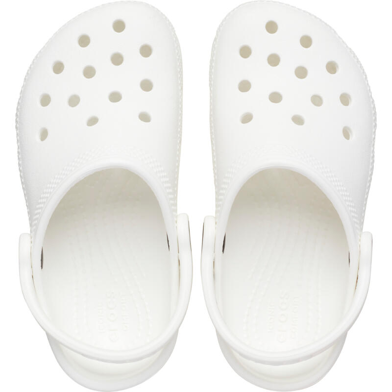Papuci de tip crocs universali 206990100 pentru întregul an albi pentru bebeluși