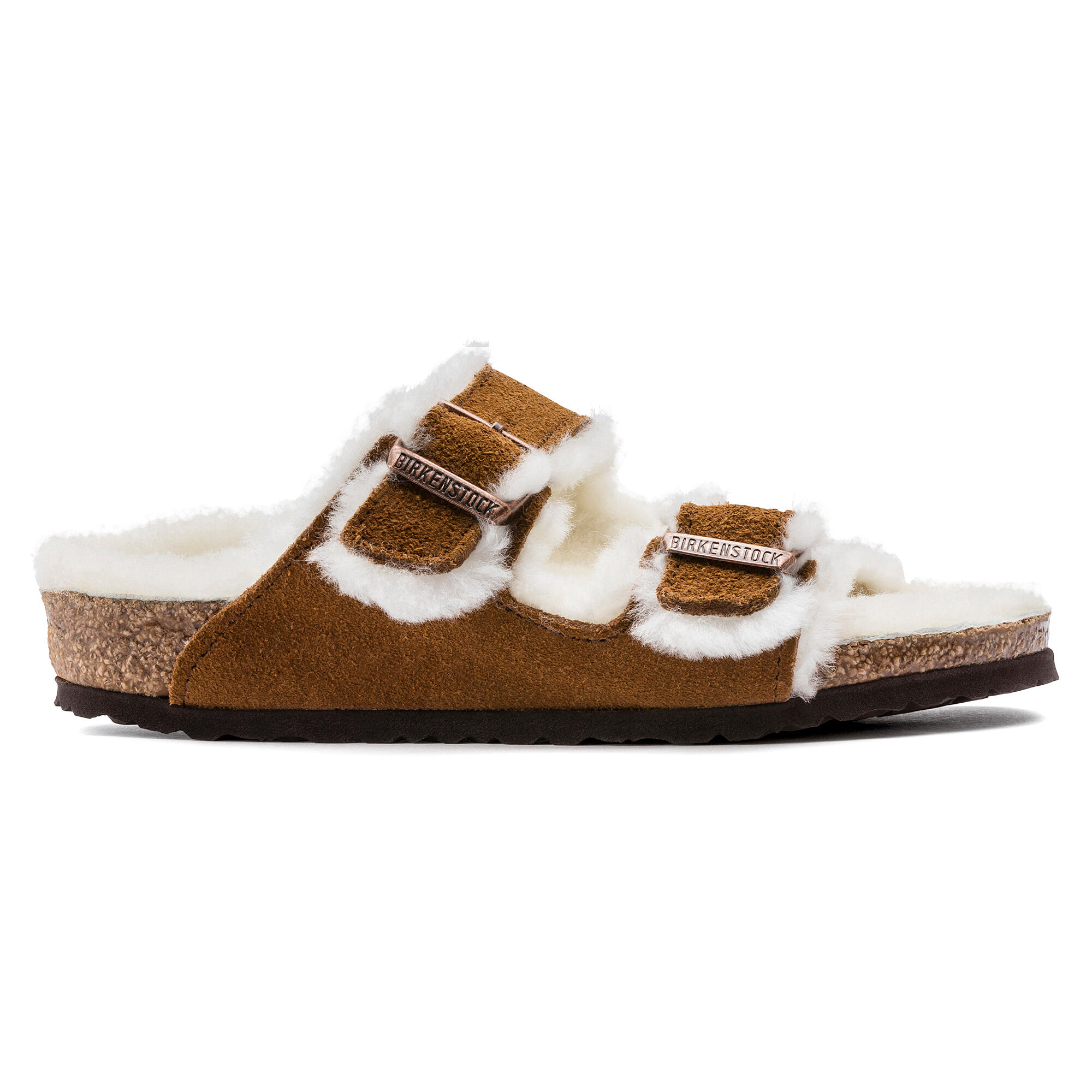 Sandales enfant Birkenstock Arizona Suede Shearling Laf 1/6
