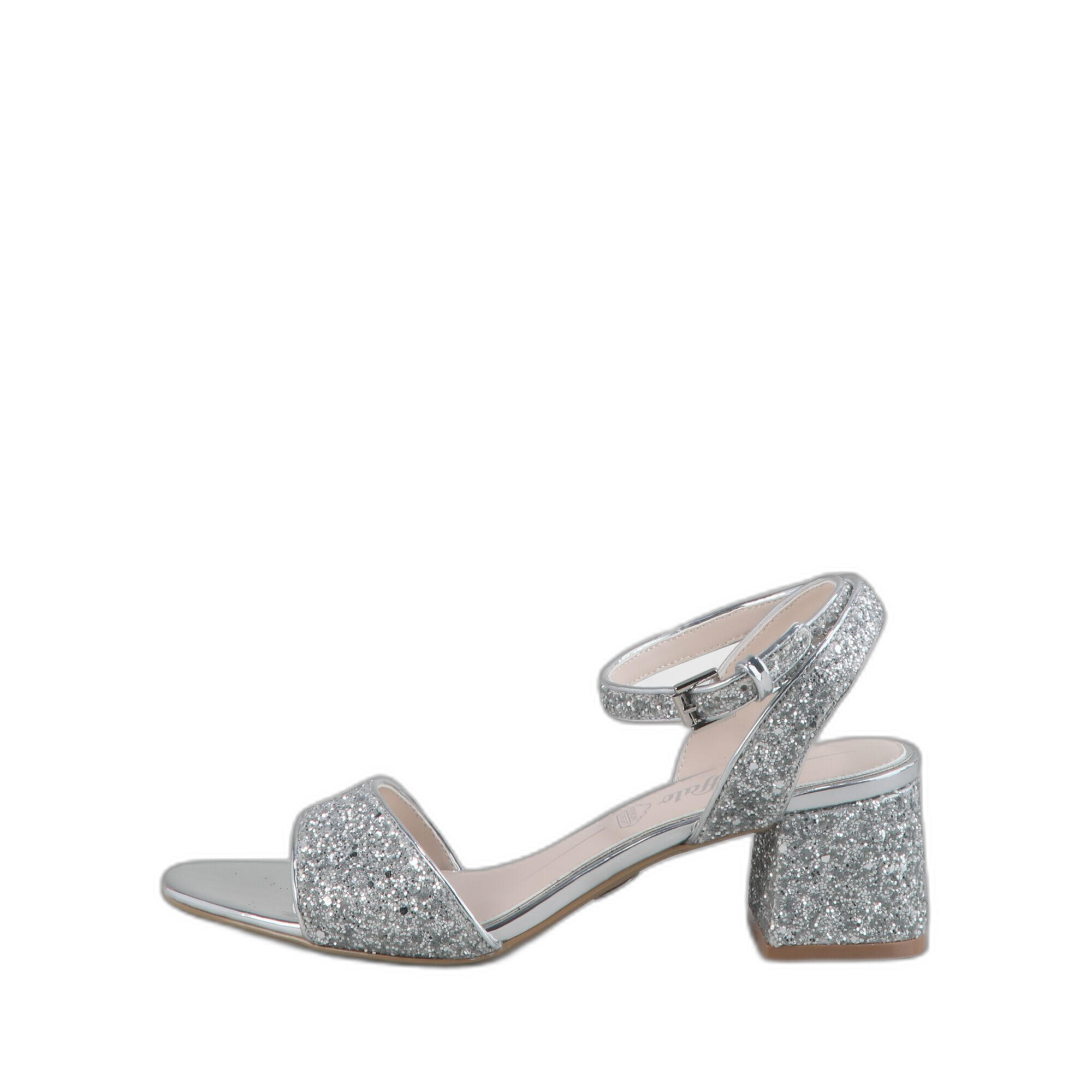 Sandali donna con tacco glitterato Buffalo Rainelle