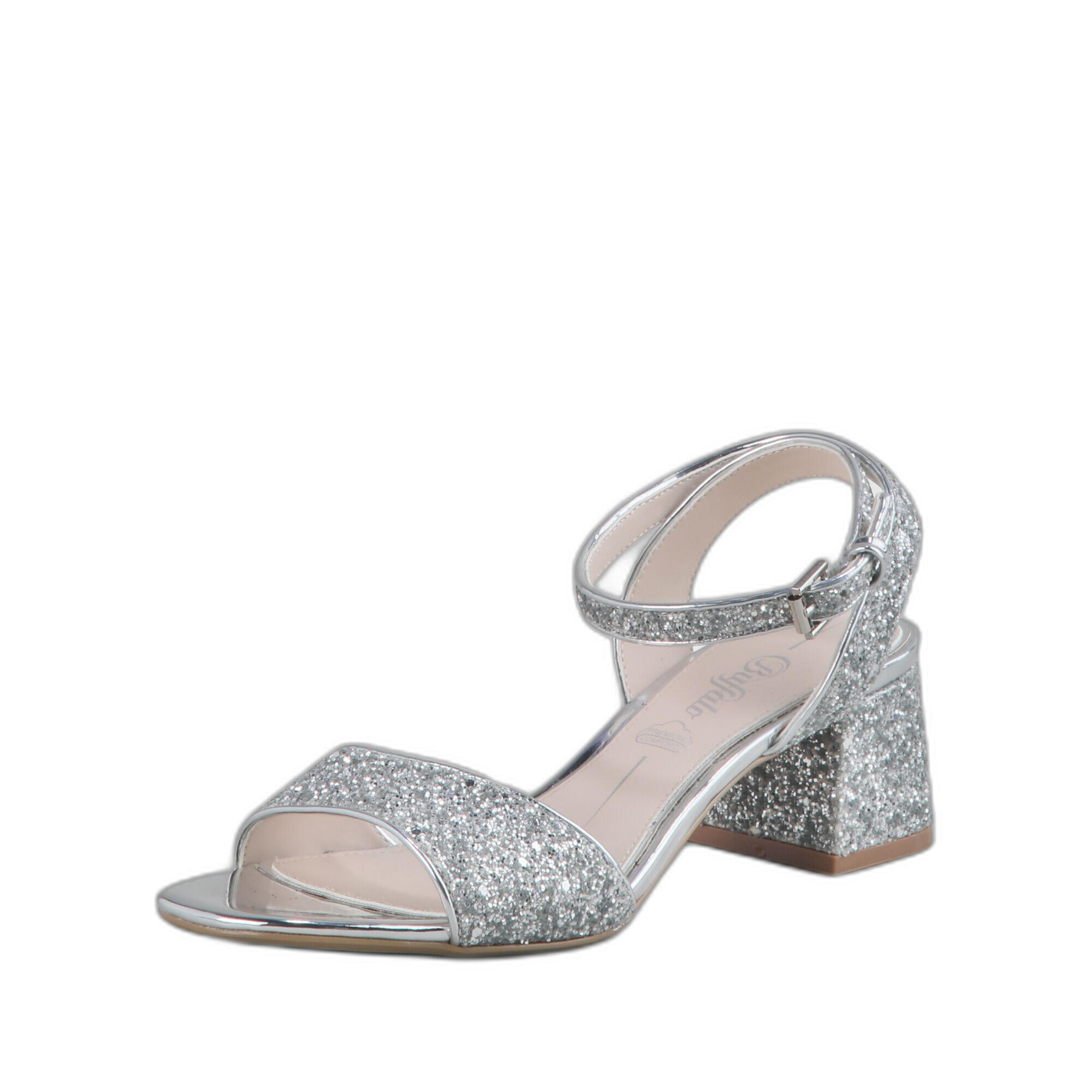 Sandali donna con tacco glitterato Buffalo Rainelle