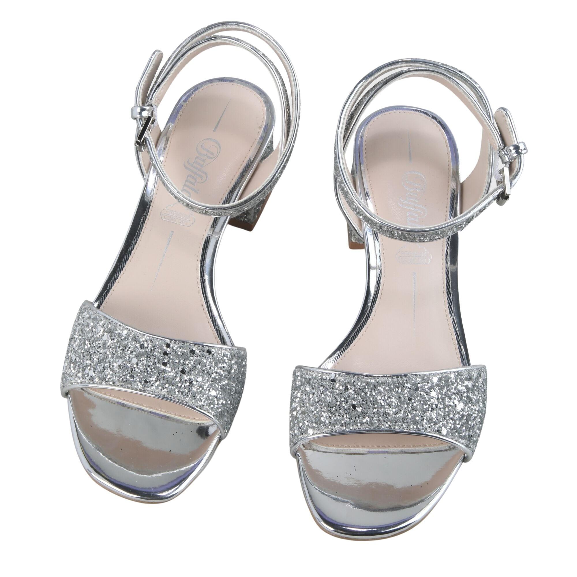 Sandali donna con tacco glitterato Buffalo Rainelle