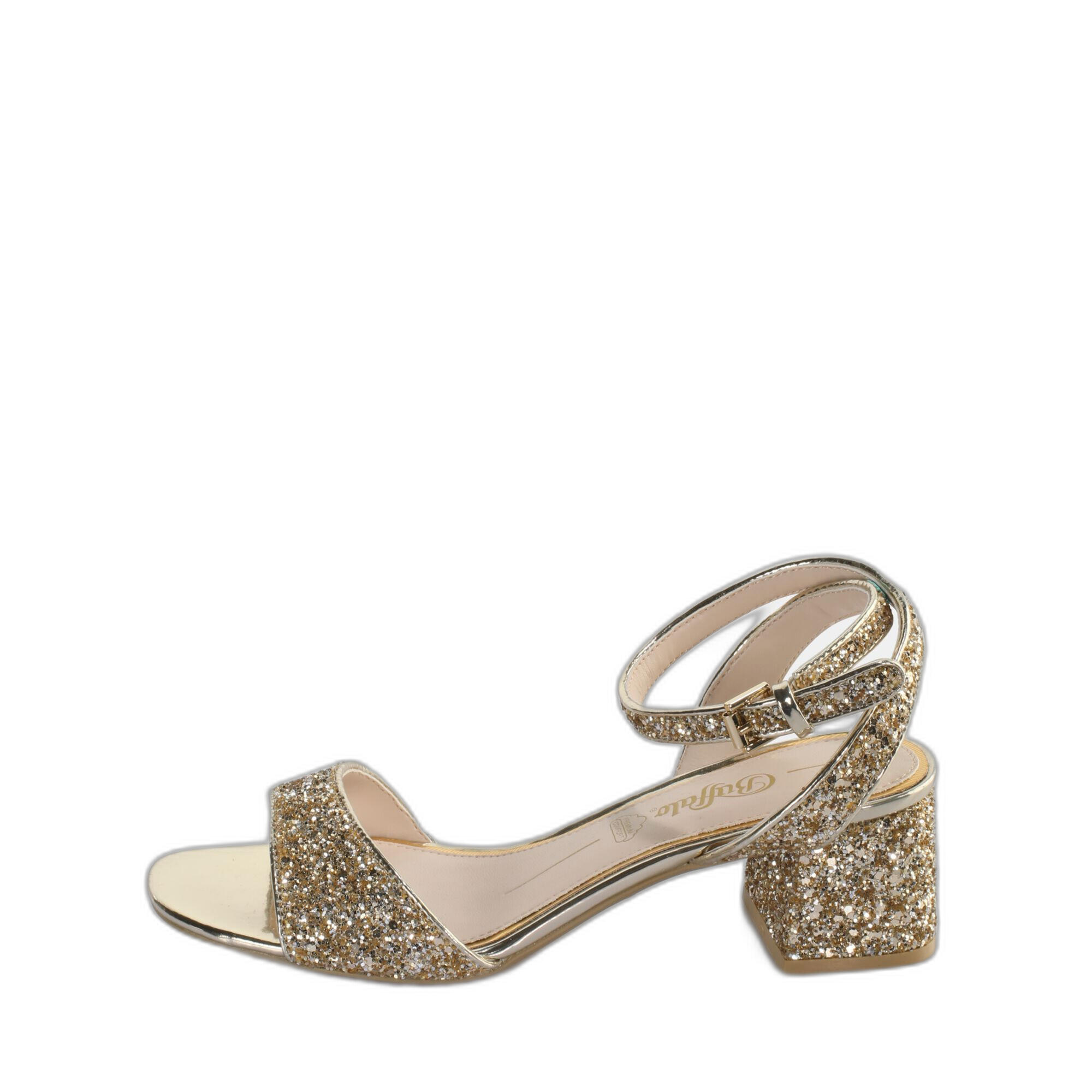 Sandali donna con tacco glitterato Buffalo Rainelle