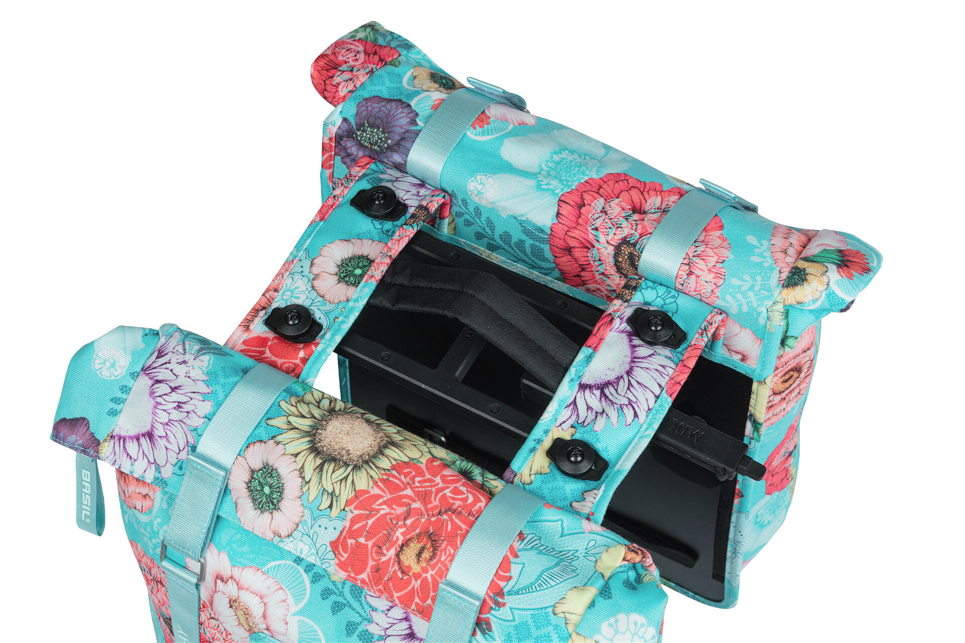 Basil Doppelpacktasche Bloom Field MIK sky blue, 30x15x33cm, 28-35ltr 2/7