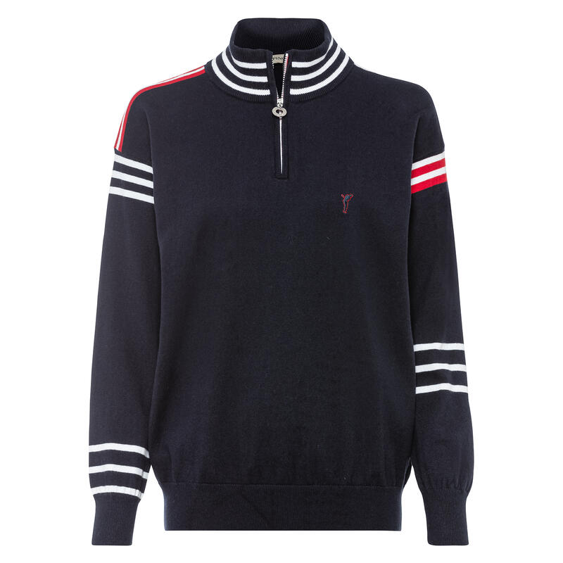 Pullover en maille tricolore femme Golfino Classic tricolore