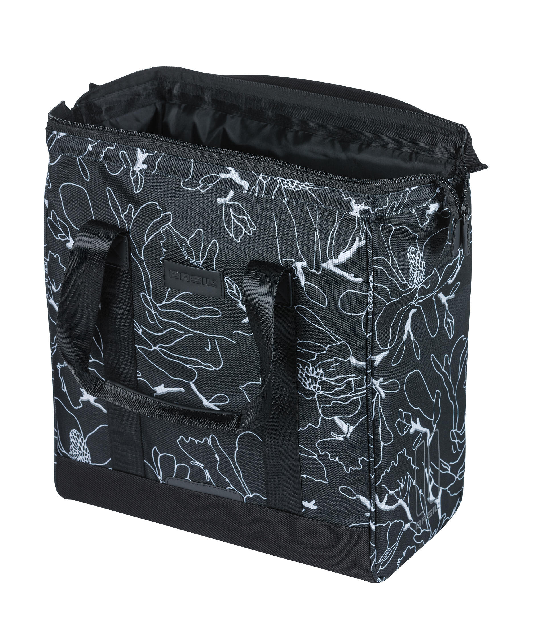 Basil Shoppertasche Grand Flower schwarz, 34,5x19x35,5cm, 23ltr 3/7