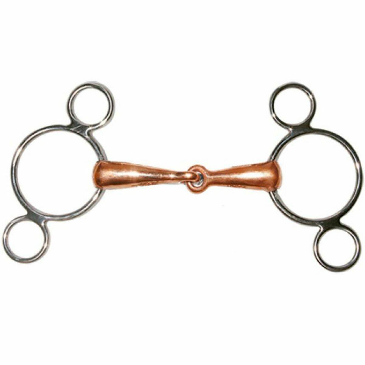 TATTINI 3 of 4 rings bit voor paarden met een leren loop Tattini Pessoa