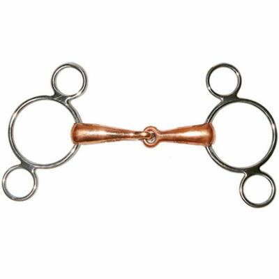 3 of 4 rings bit voor paarden met een leren loop tattini pessoa