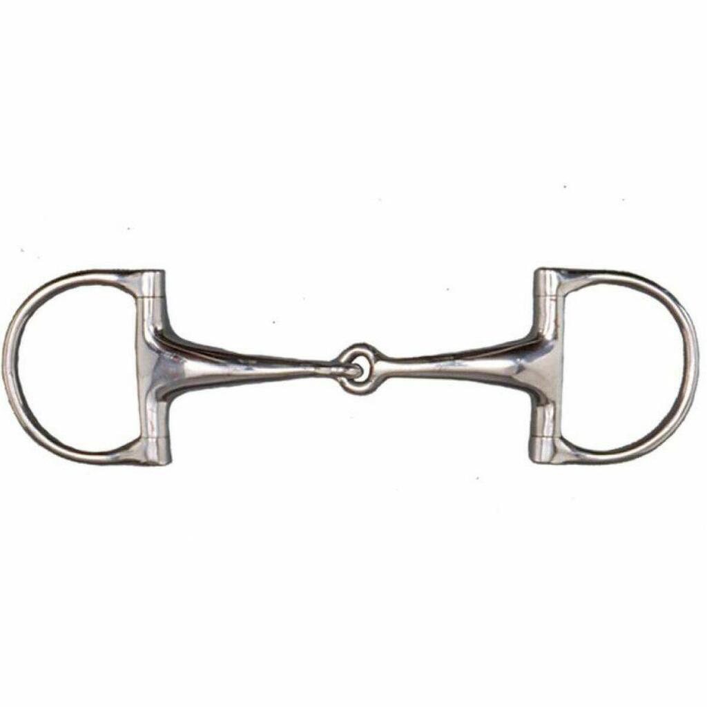 Stainless steel broken Verdun snaffle bit with large barrels Tattini