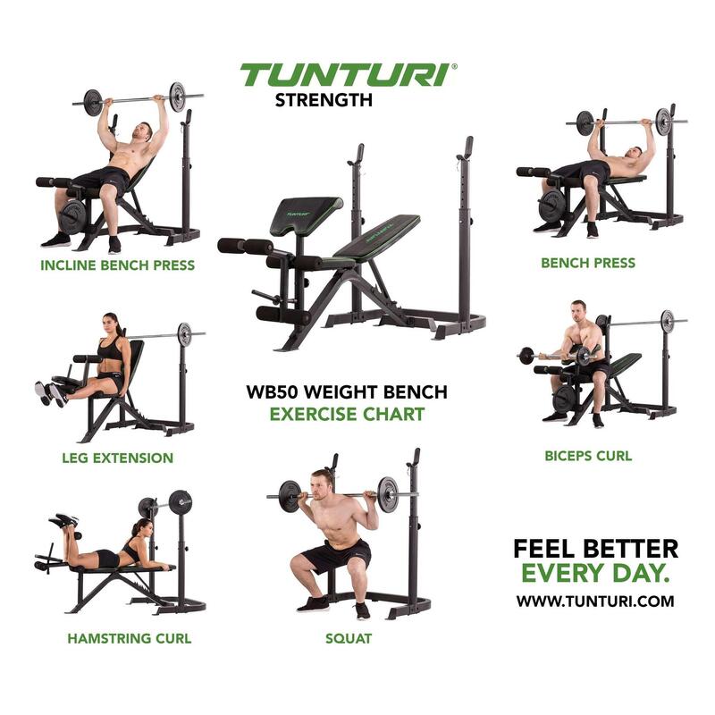 Posilovací lavice TUNTURI WB50 Mid Width Weight Bench