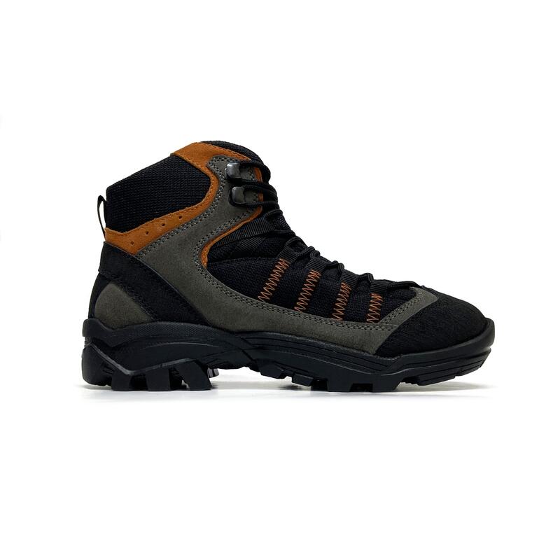Pantofi trekking Explorer, gri/portocaliu, piele hidrofobizata, Vibram Gironda
