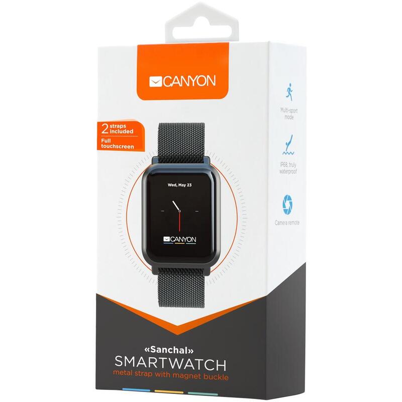 Smartwatch Canyon Sanchal, Display 1.22inch, 64KB RAM, 32MB Flash, Bluetooth, Br