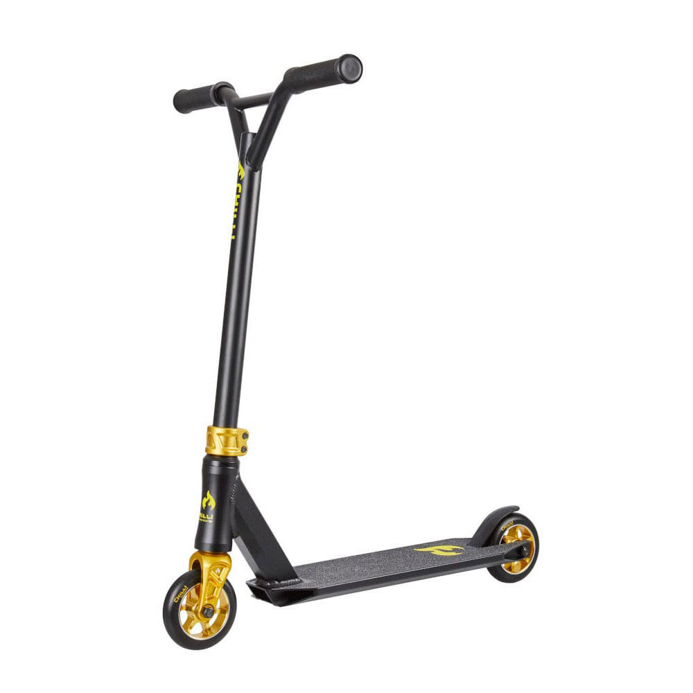 CHILLI PRO SCOOTER Monopattino Stunt Chilli 3000 Black/Gold Alluminio 100 mm