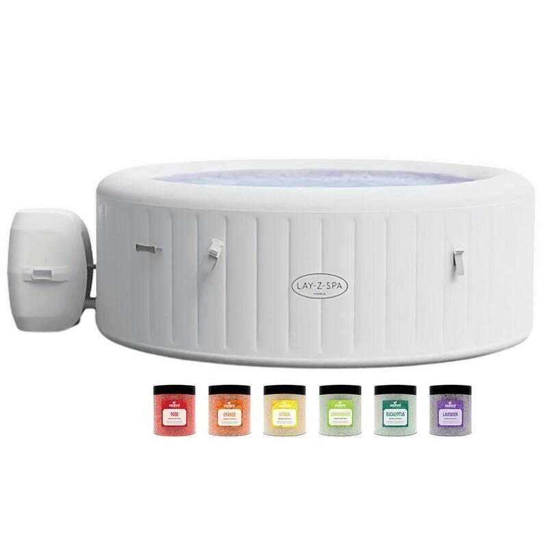 Bestway Lay-Z-Spa Paris Airjet LED + Aquatural Cristaux d'Arôme 6 x 350g