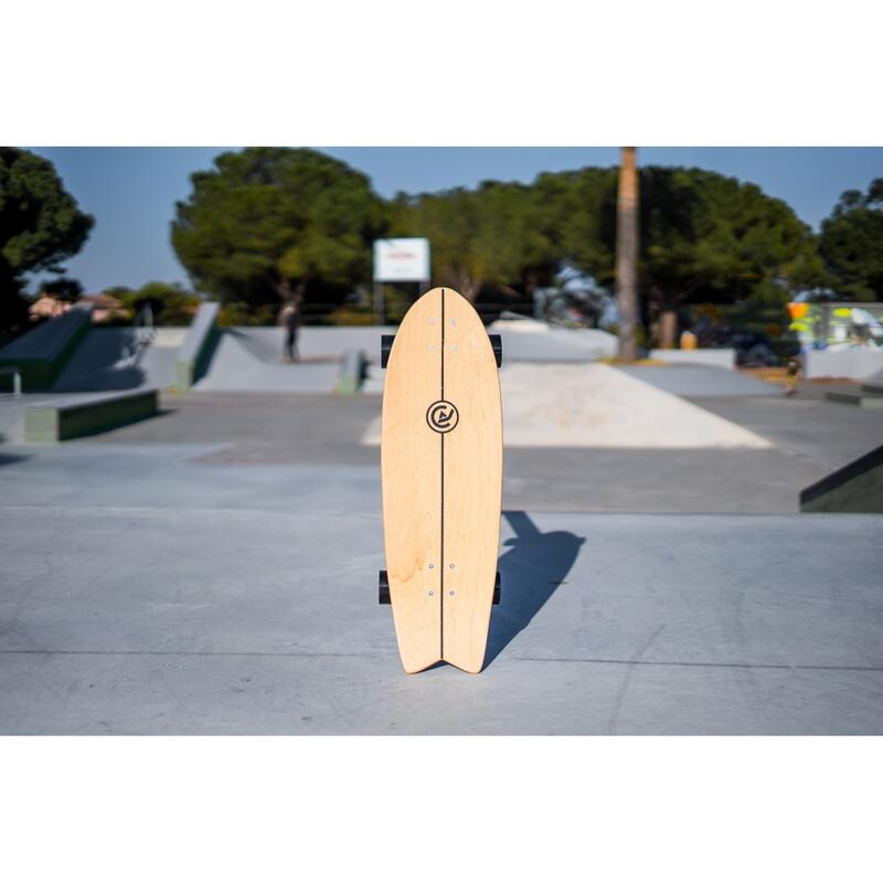 Surfskate Vega 30" 76x24 cm noir - Skateboard - Wheelbase 43cm - Ahdérent