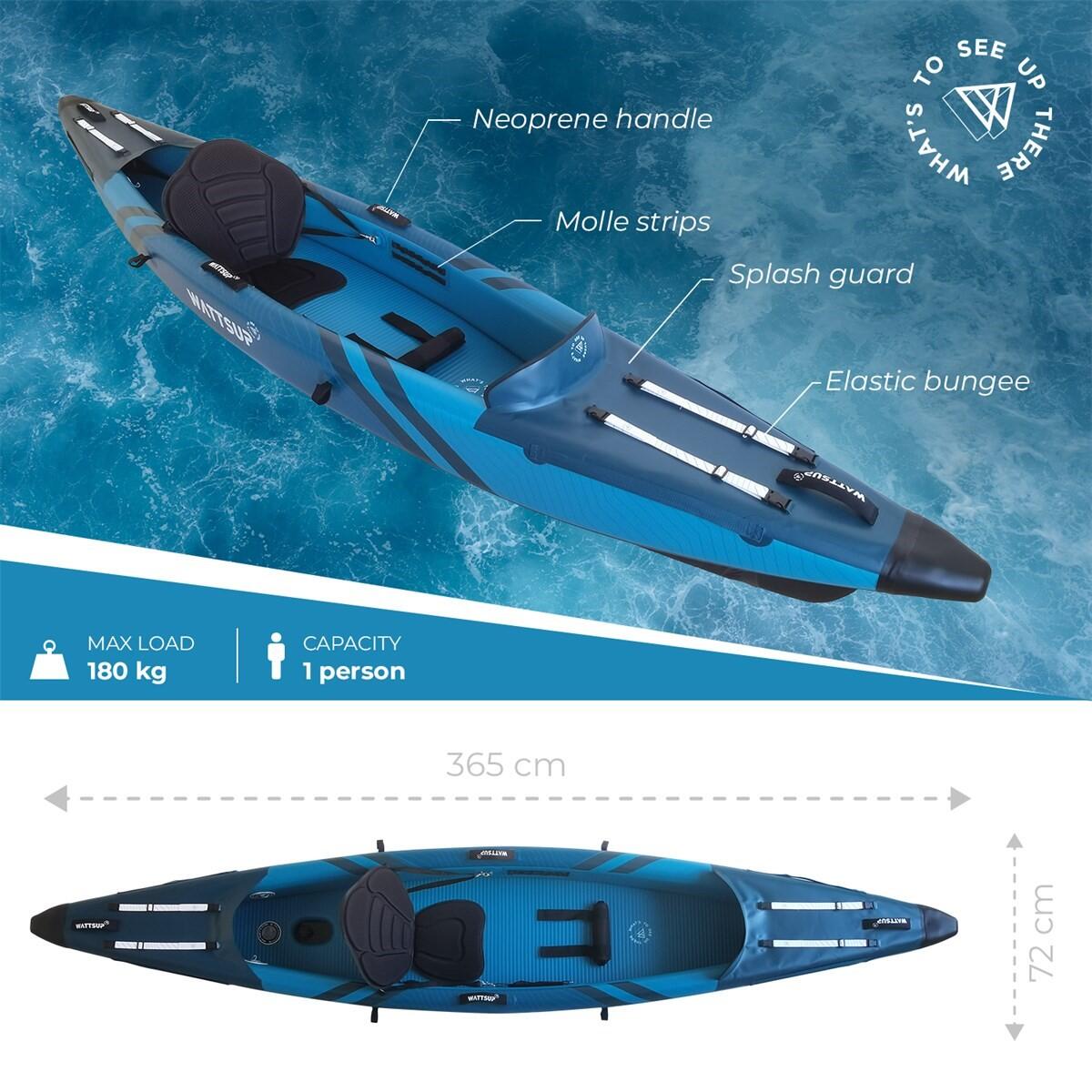 Kayak gonflable TORPEDO 1P HP - 365cm/12'x72cm/28' - DropStitch MAX 180 kg 2/7