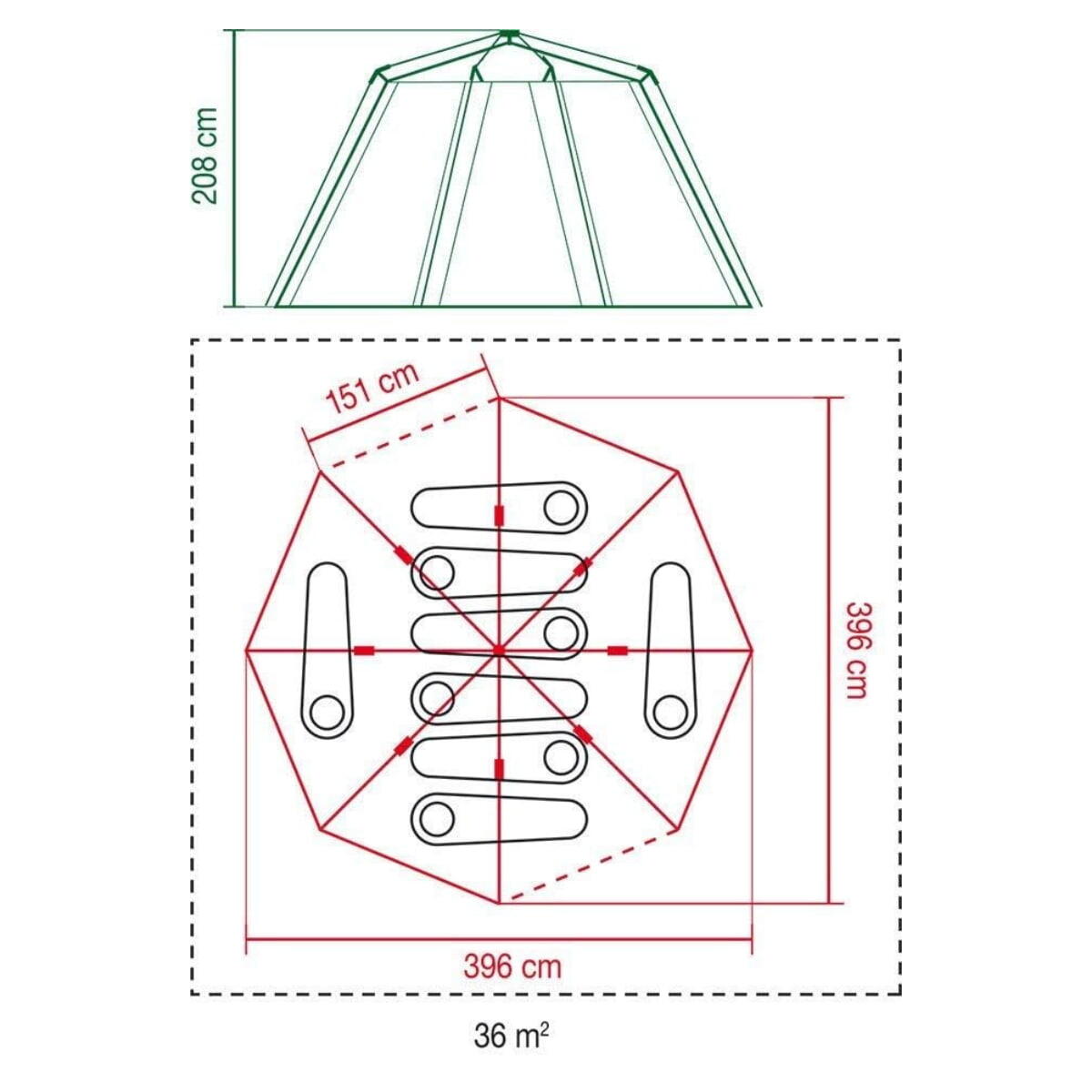 Coleman OctaGon 8-Person Glamping Tent with Sewn-in Groundsheet 6/7