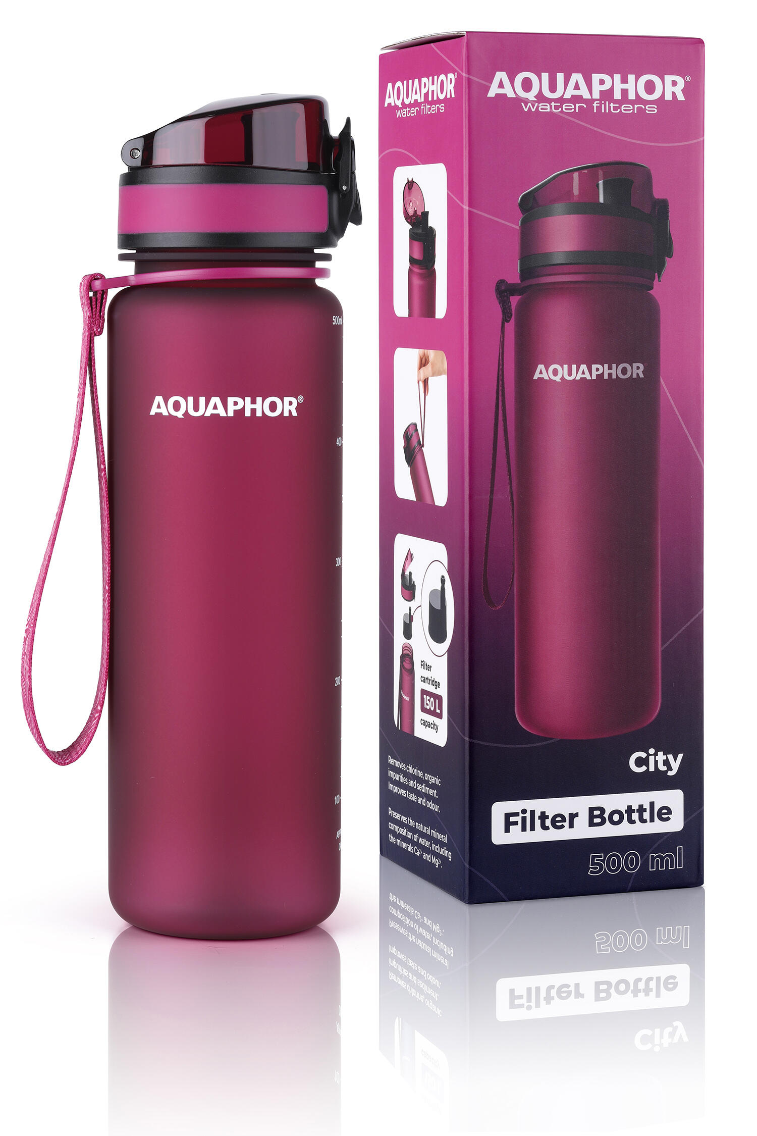 Butelka filtrująca turystyczna Aquaphor City 500 ml + 2 filtry 2/7
