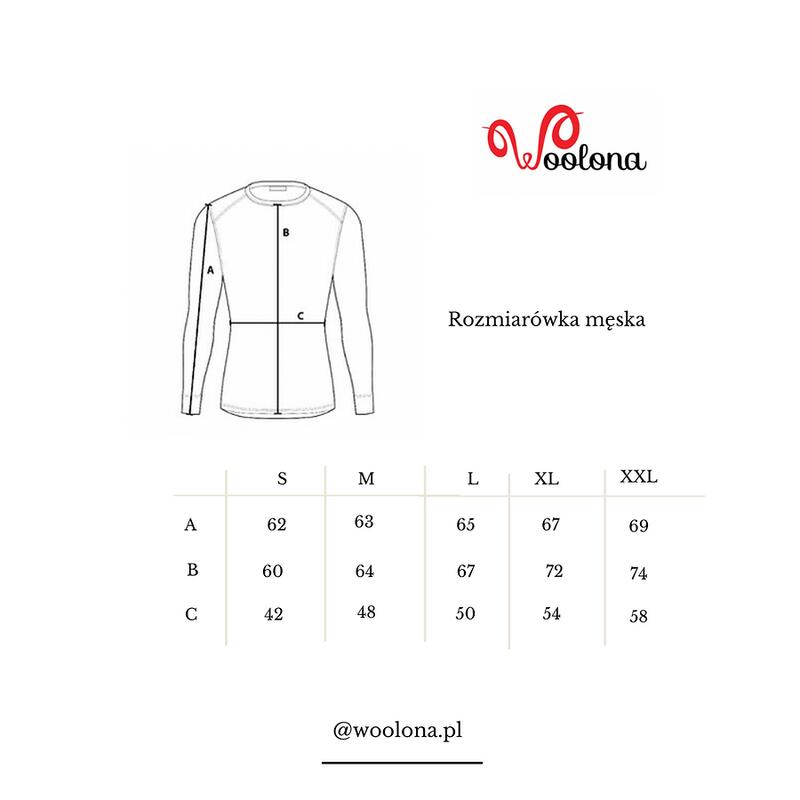 Bluza termoaktywna męska 100% Merino (195 g/m²) Woolona Astro