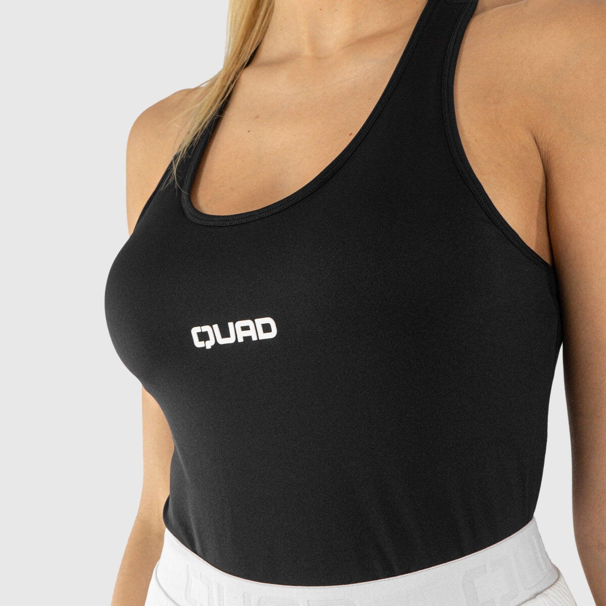Top PADEL QUAD de alças com copas Preto MULHER 3/4