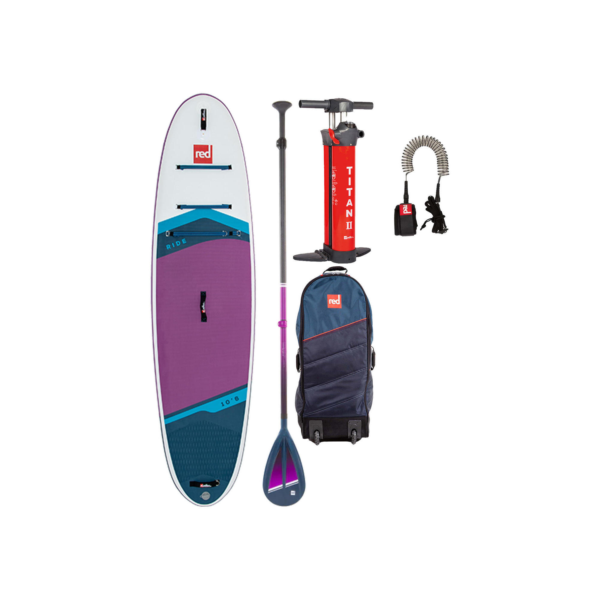 Red Paddle Co. - 10'6 Ride Stand Up Paddle Board, Sac, Pagaies, Pompe Et Laisse - Hybrid Tough P - Leash - Noir - Taille Unique - Decathlon