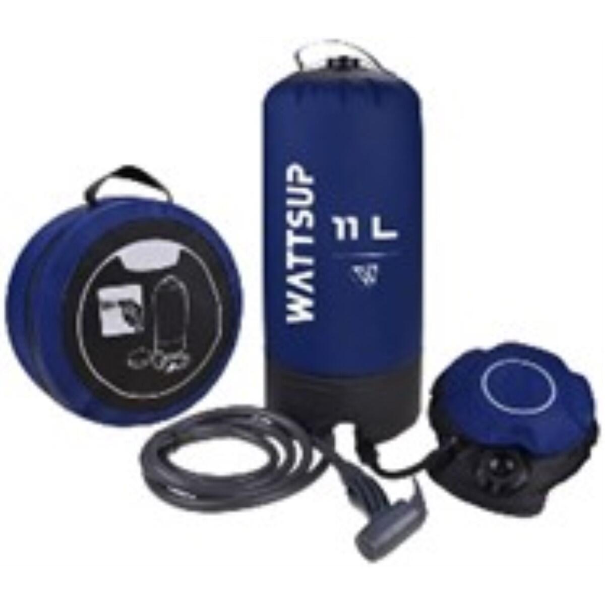Chuveiro de pressão solar portátil para exterior - 11 L -PVC e látex - Azul