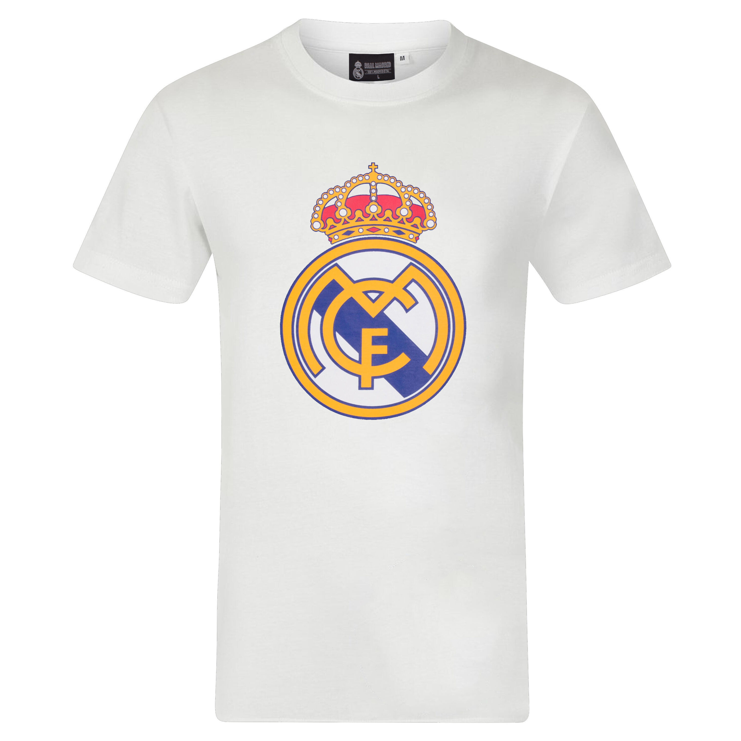 REAL MADRID Real Madrid Boys T-Shirt Crest Kids OFFICIAL Football Gift