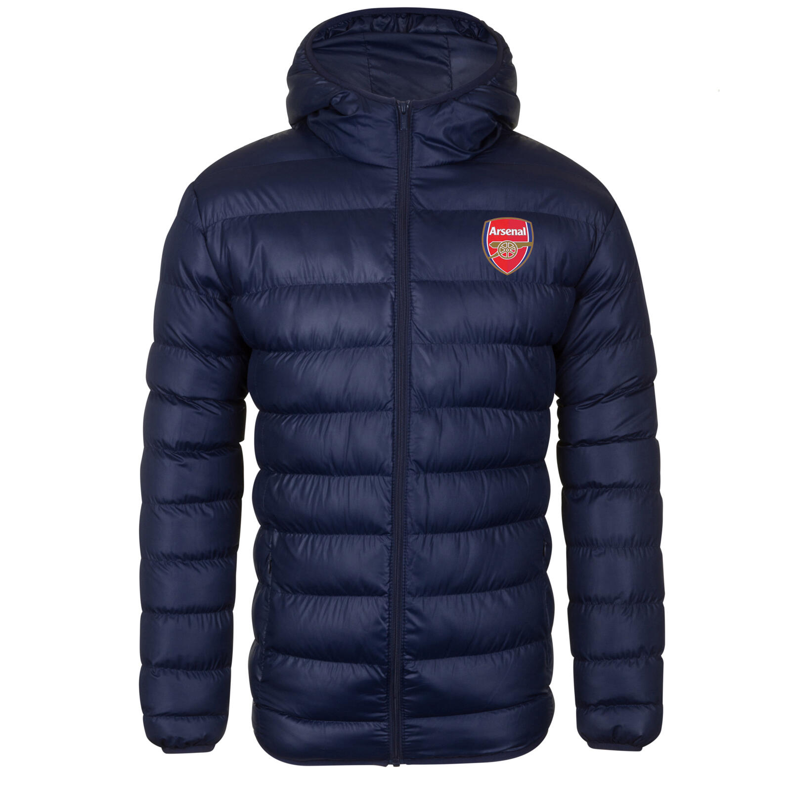 Arsenal FC Mens Jacket Hooded Winter Quilted OFFICIAL Football