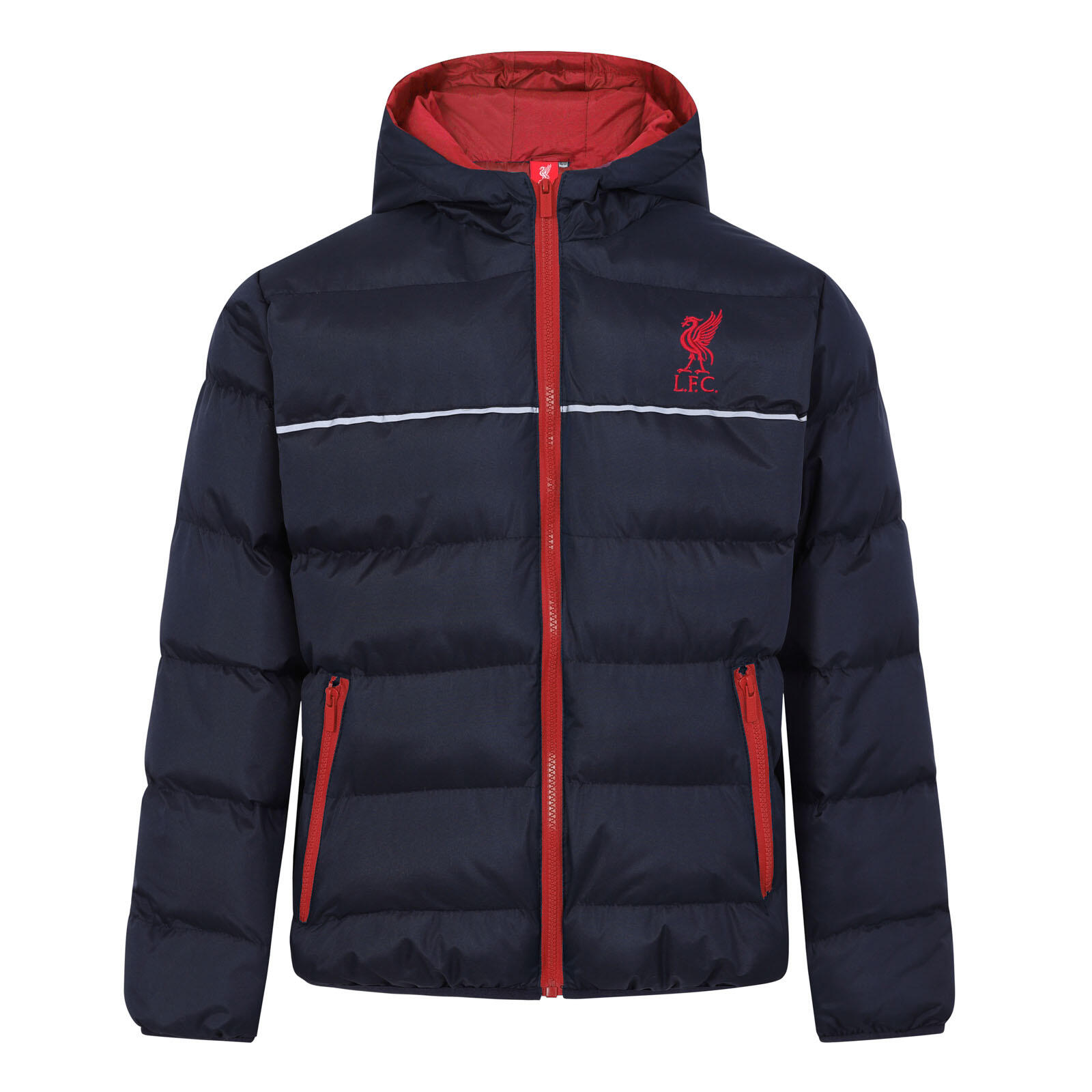 LIVERPOOL FC Liverpool FC Boys Jacket Hooded Winter Quilted Kids OFFICIAL Football Gift
