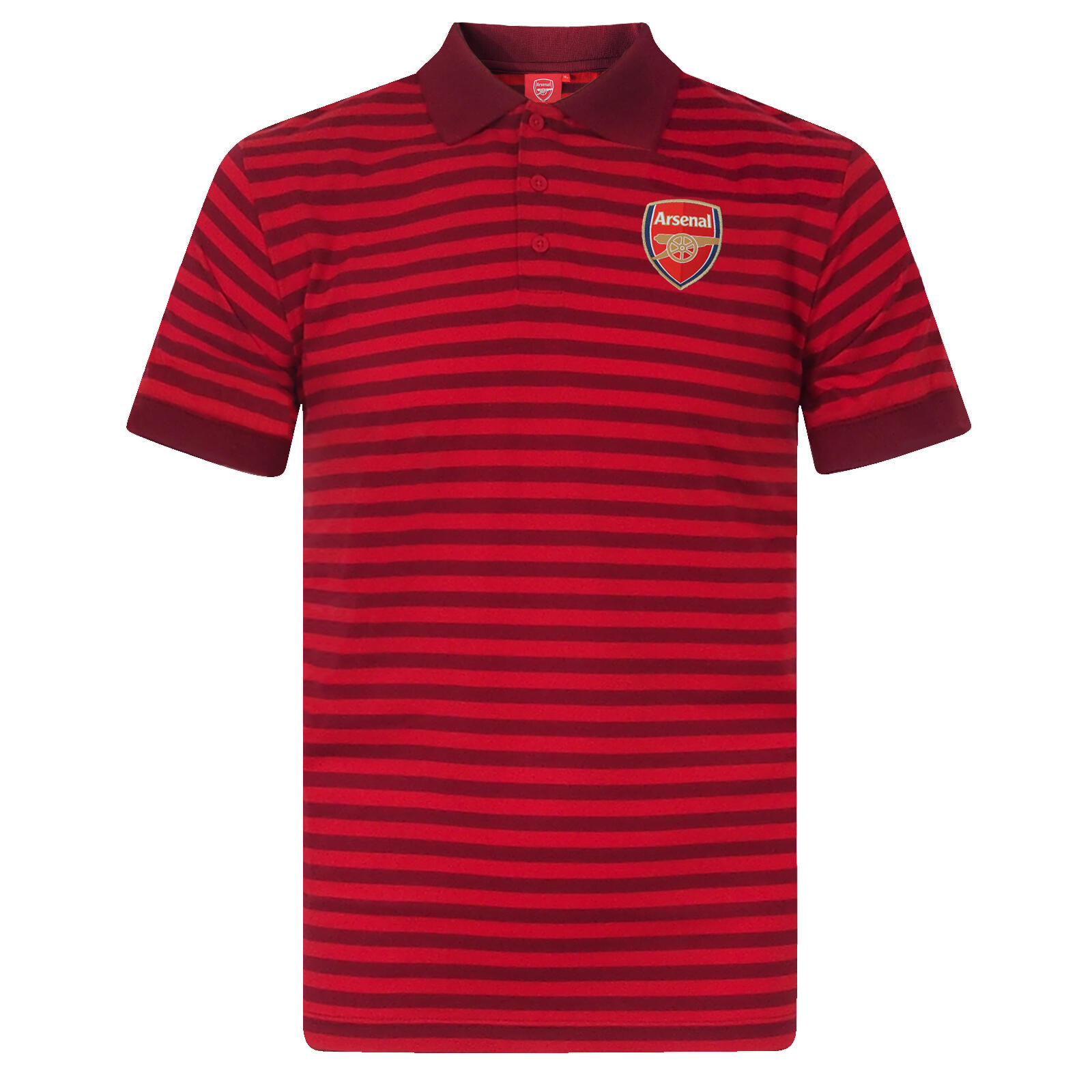 Arsenal FC Mens Polo Shirt Striped Marl Yarn Dye OFFICIAL Football Gift 1/2