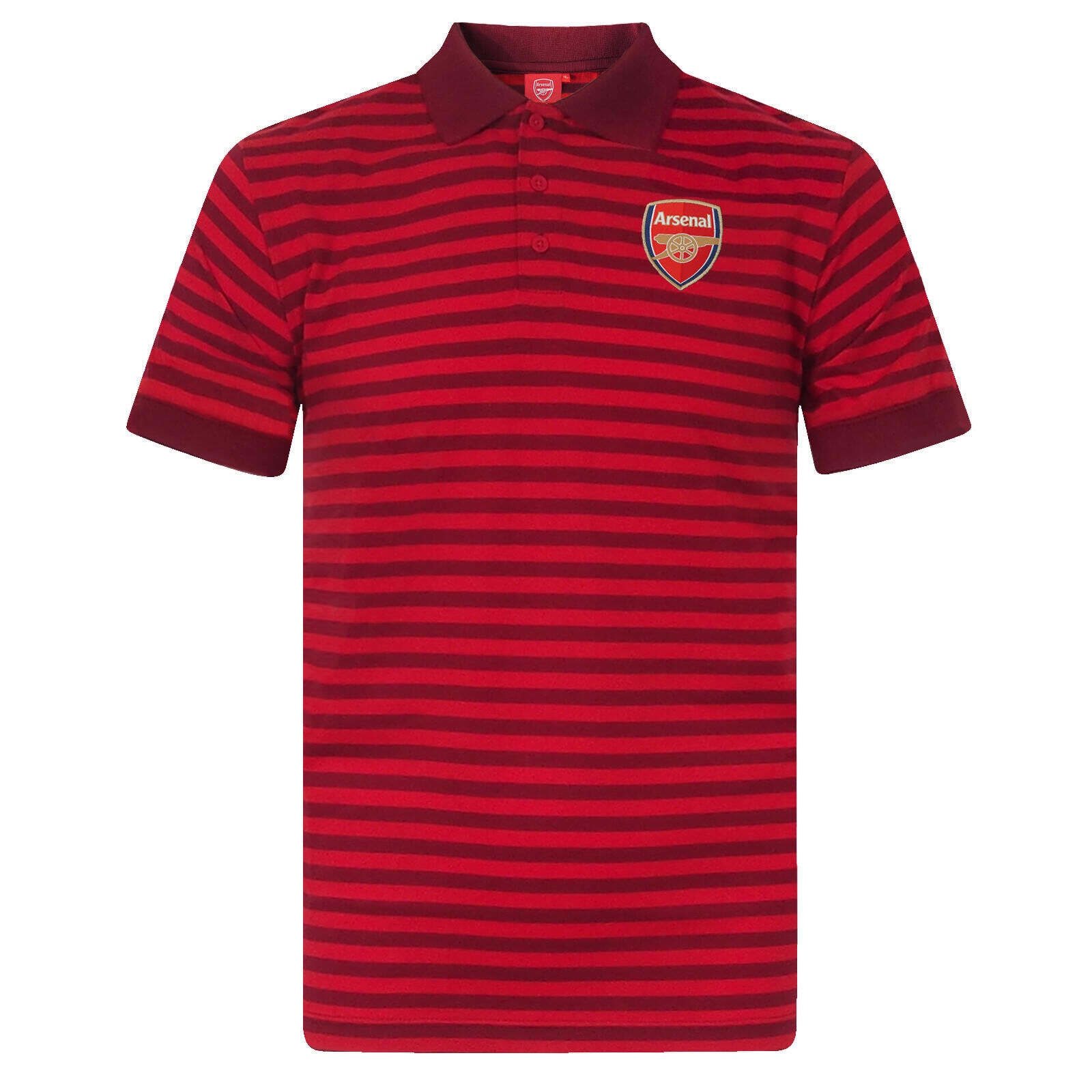 ARSENAL Arsenal FC Mens Polo Shirt Striped Marl Yarn Dye OFFICIAL Football Gift