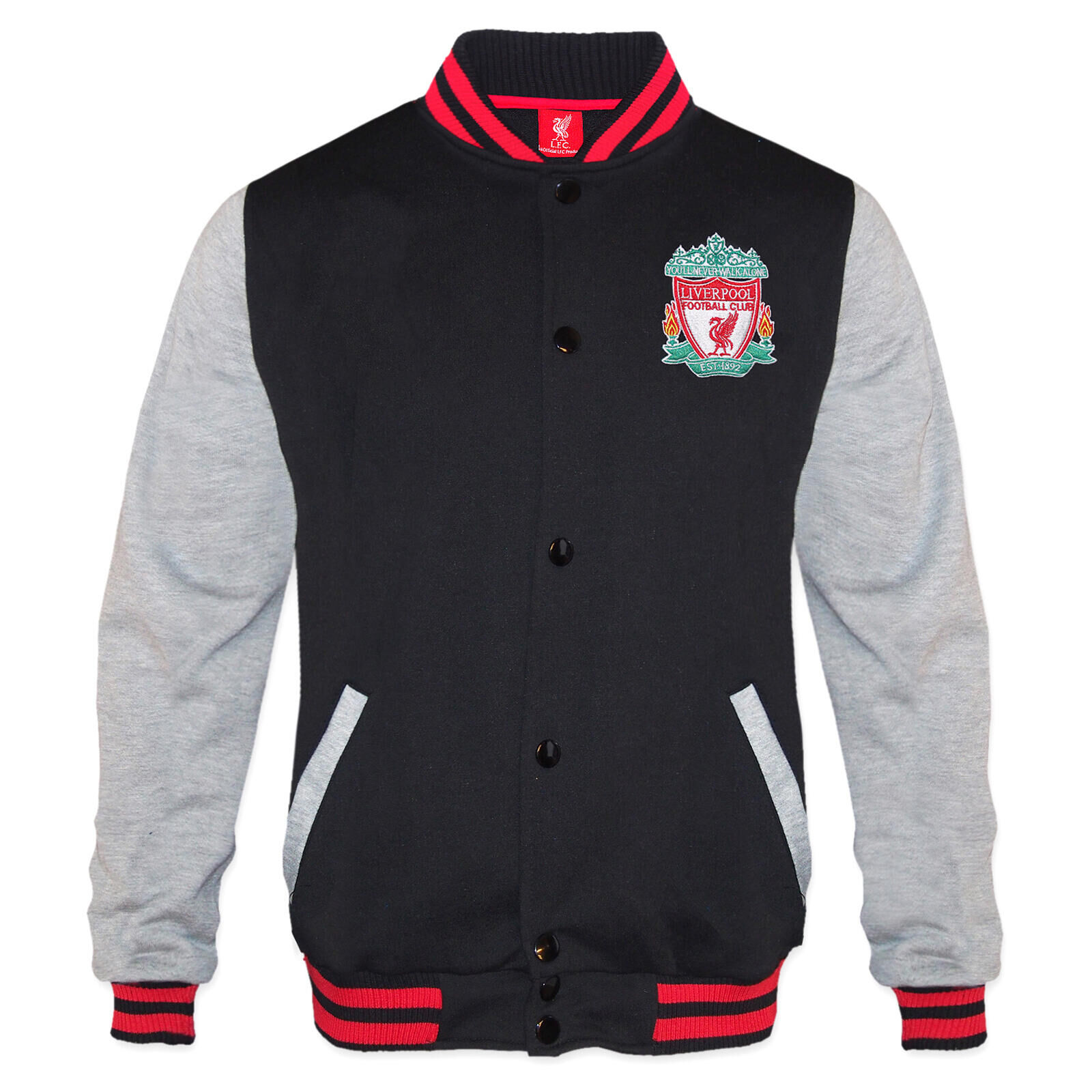 LIVERPOOL FC Liverpool FC Mens Jacket Varsity Baseball Retro OFFICIAL Football Gift