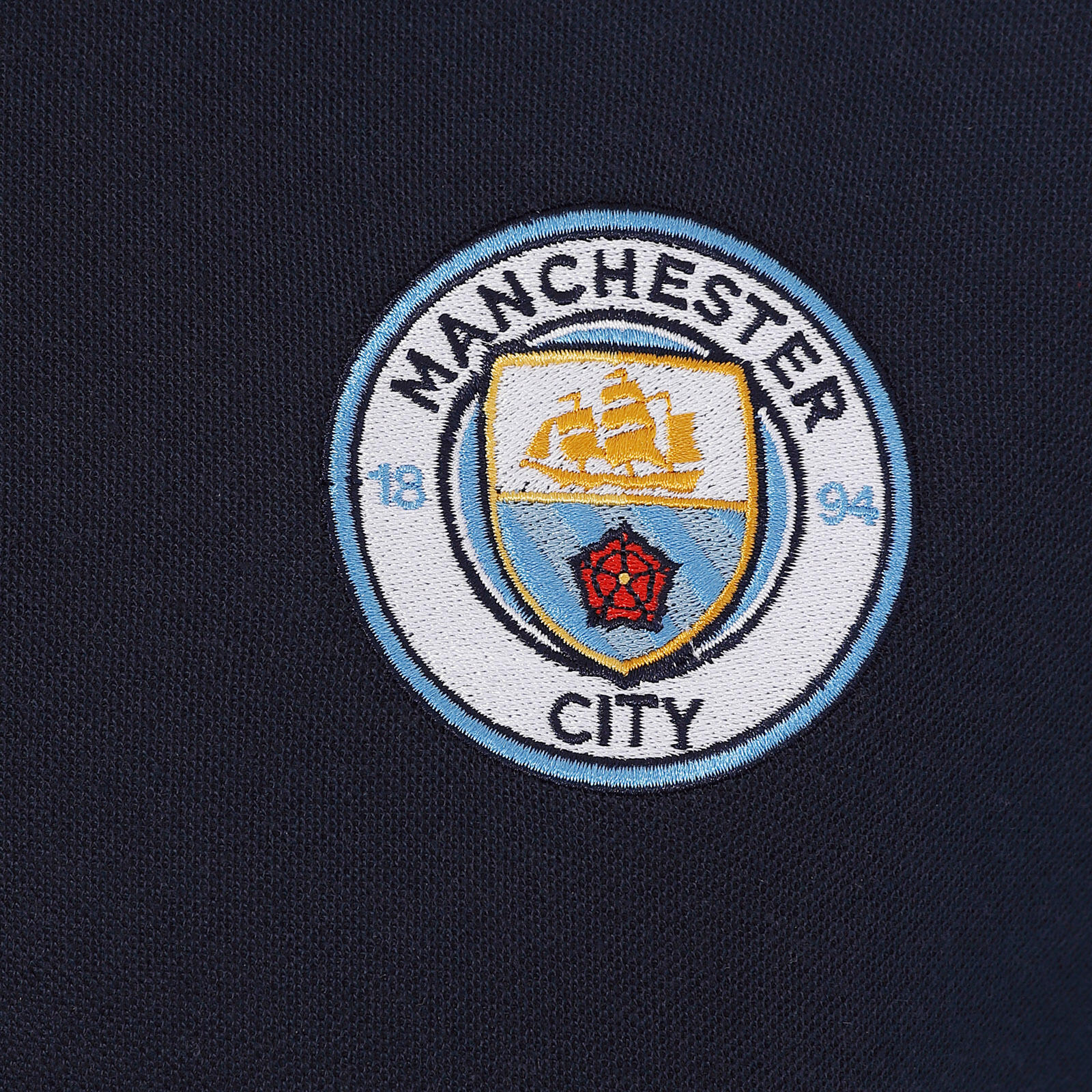 Manchester City Mens Polo Shirt Crest OFFICIAL Football Gift 3/4