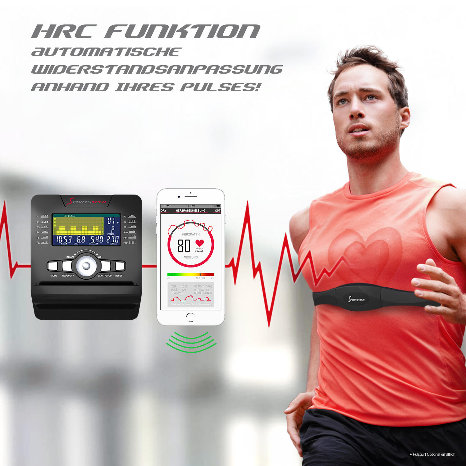 Ergometer ESX500 mit Smartphone App Steuerung und fl sterleisem