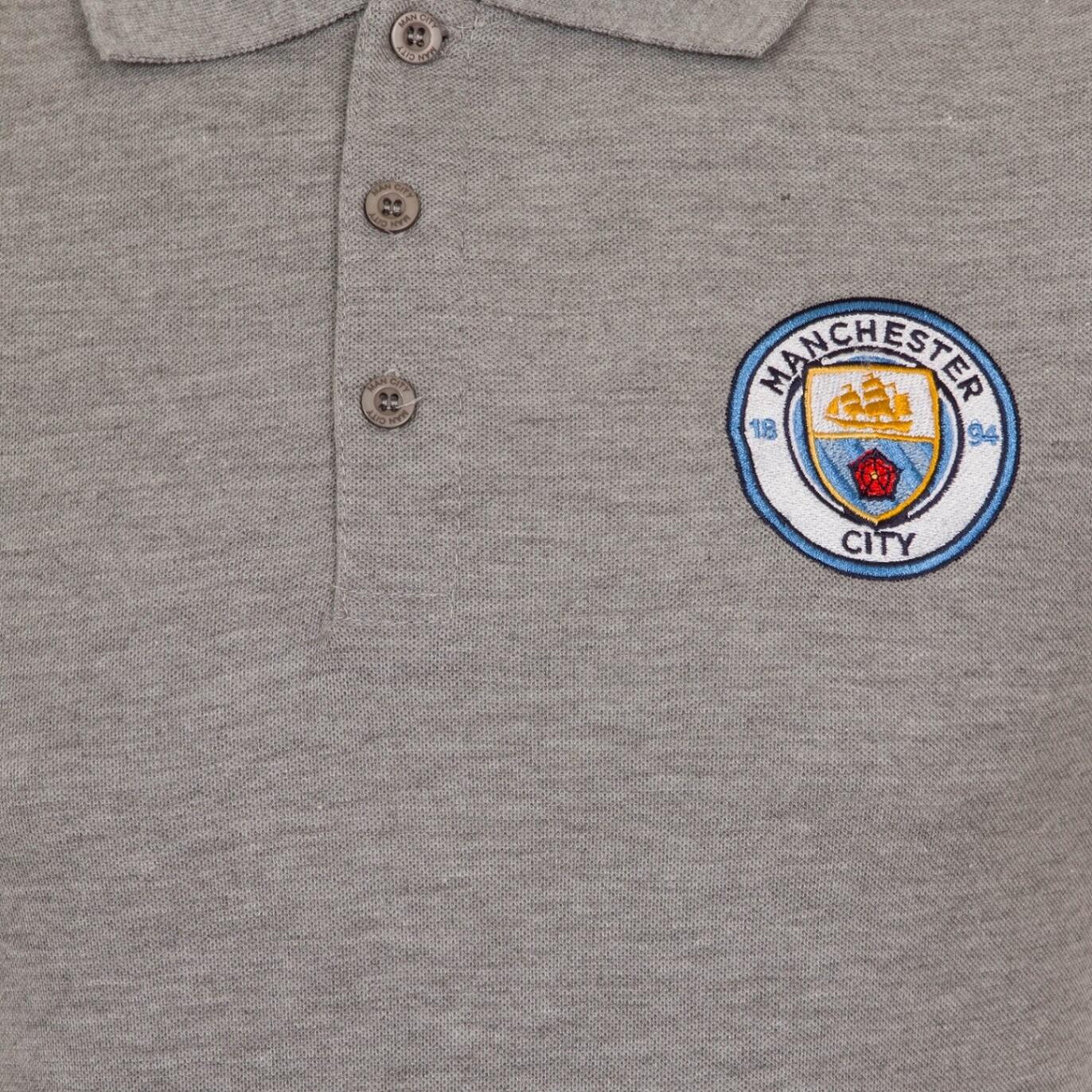 Manchester City Mens Polo Shirt Crest OFFICIAL Football Gift 2/3