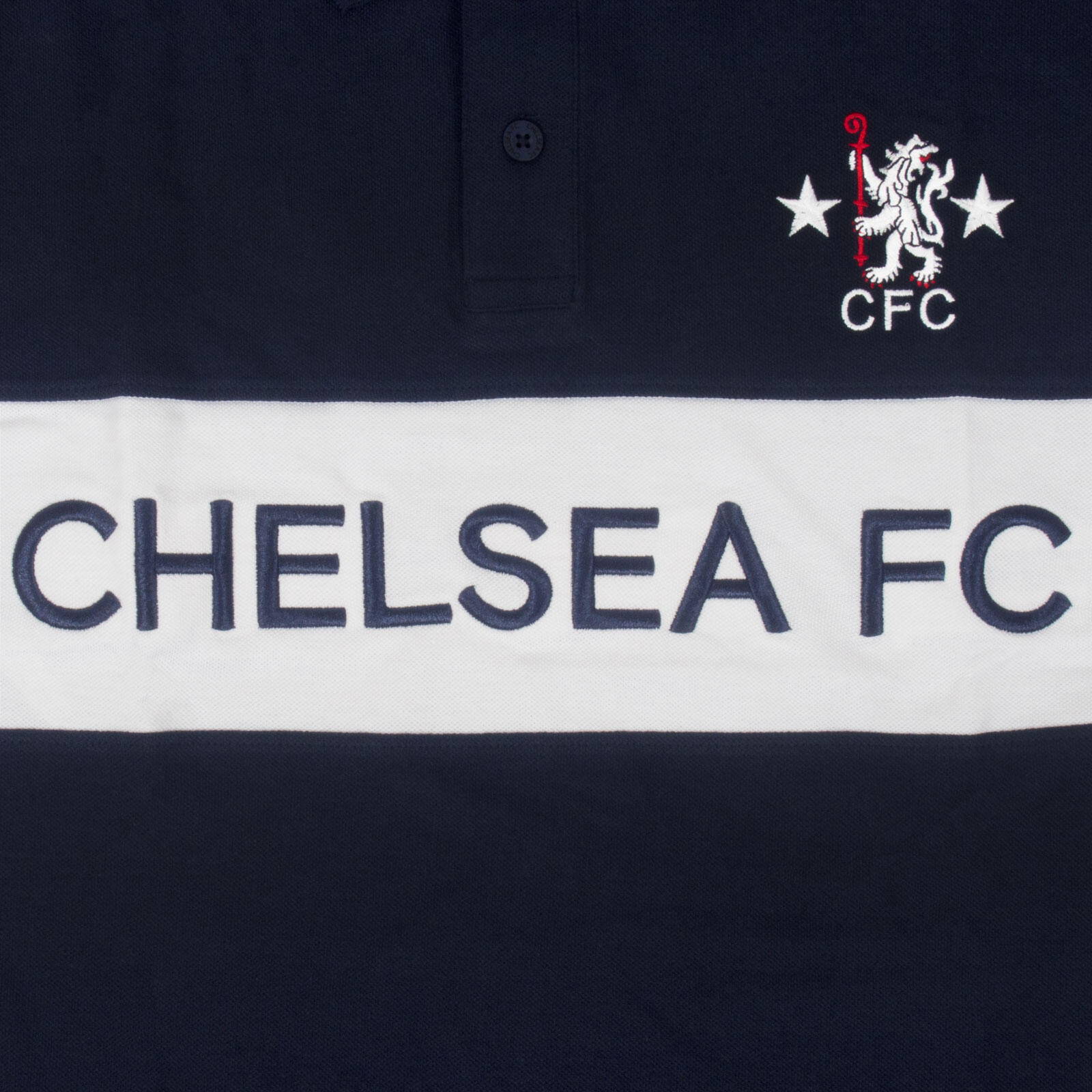 Chelsea FC Mens Polo Shirt Retro Cut & Sew Blue OFFICIAL Football Gift 3/5