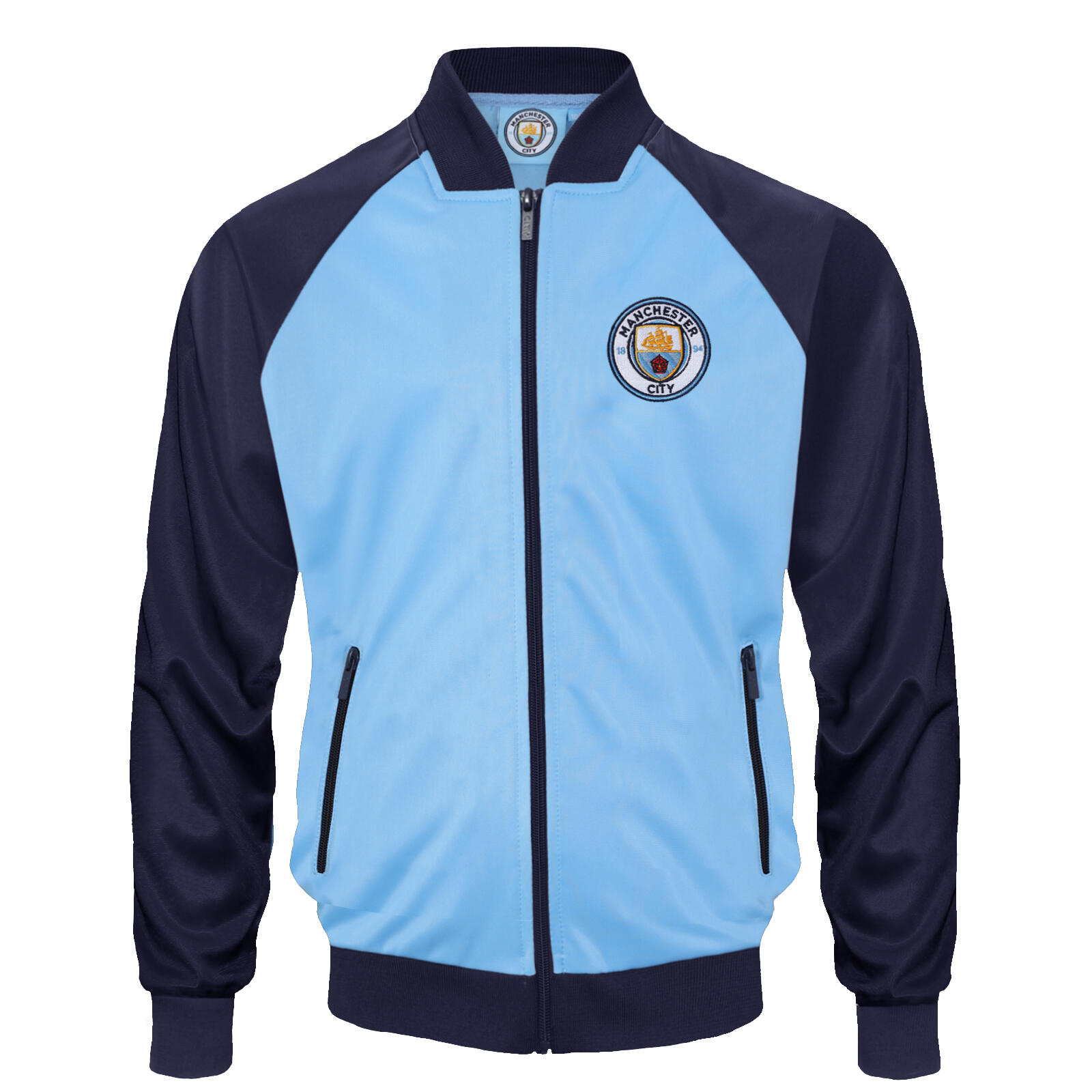 Manchester City Boys Jacket Track Top Retro Kids OFFICIAL Football Gift 1/5