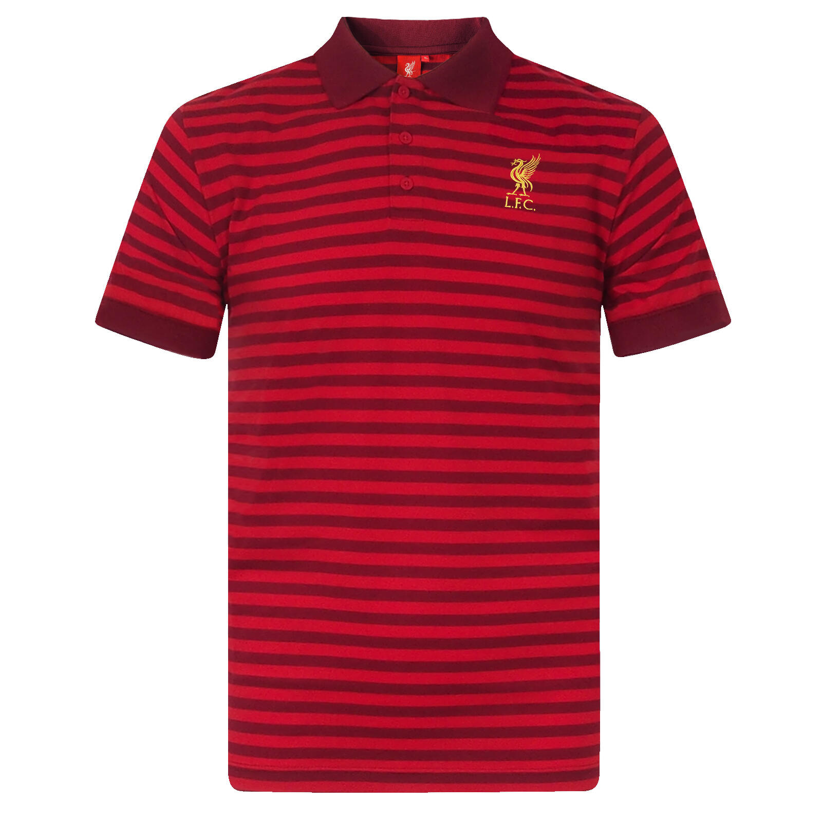 LIVERPOOL FC Liverpool FC Mens Polo Shirt Striped Marl Yarn Dye OFFICIAL Football Gift